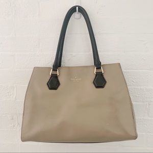 Kate Spade Tan Black Leather Shoulder Bag